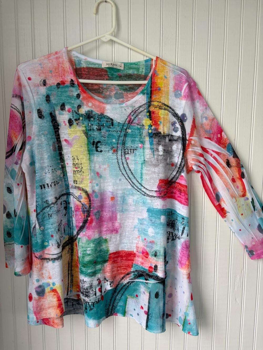 Jess & Jane (M) Multicolor Abstract Print Lightweight Top